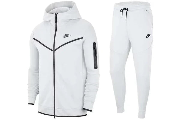 White Nike Tech Fleece Hoodie & Joggers